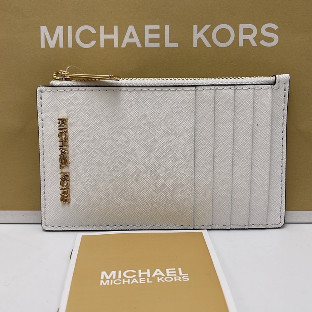Michael Kors Jet Set Travel Medium Leather Zip Around Card Case
Optic White 
NWT - Picture 16 of 16